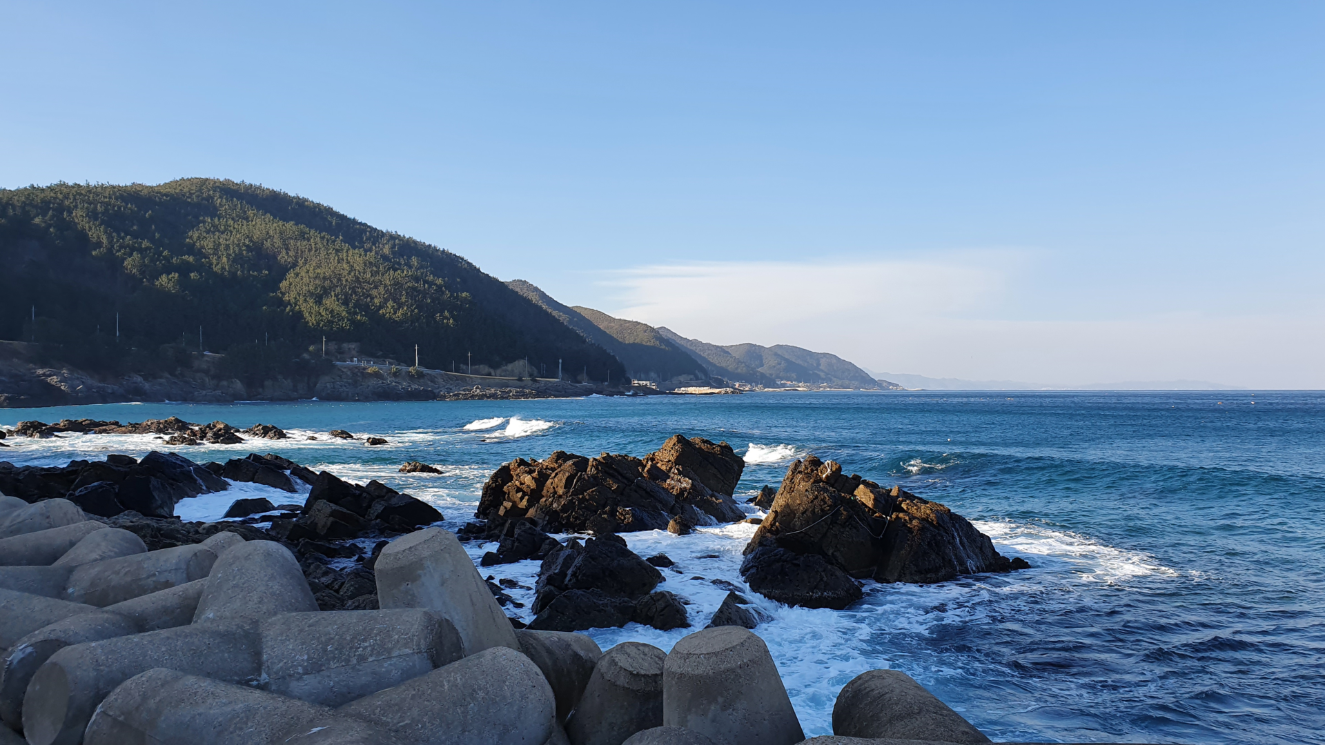 Seaside mountains along Korea East Coast Bike Path